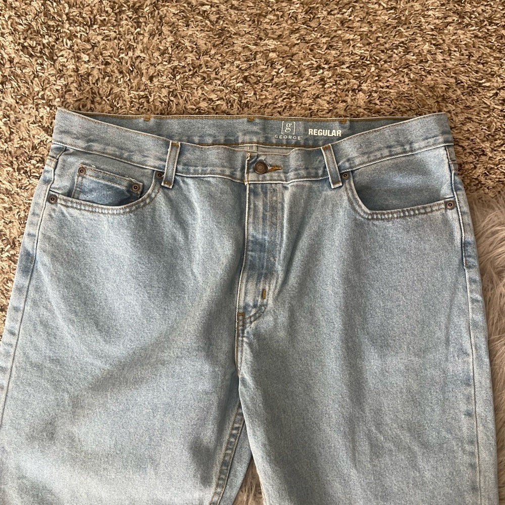 George Men's Light Blue Straight Jeans - Picture 4 of 9